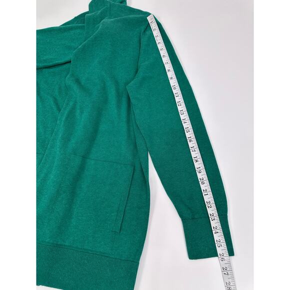 Lands’ End Women’s XL Emerald Green Open Front Long Cardigan Sweater - Picture 11 of 13